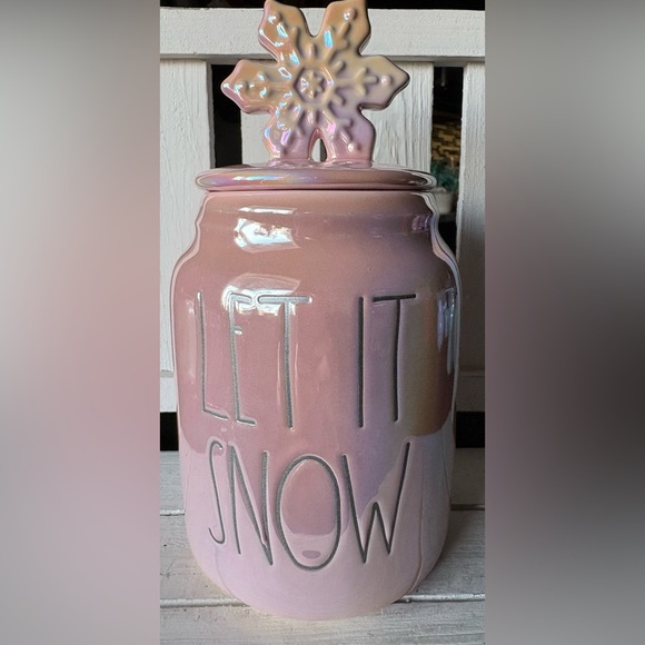 Rae Dunn Pink Iridescent Ceramic Baby Canister - Picture 1 of 2